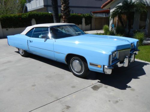 1972 cadillac eldorado convertible nice paint-interior new chrome