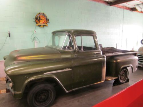 1955 chevy truck short bed big window barn find!!