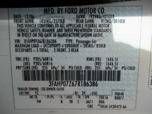 2007 Ford Fusion One Owner Well Maintained New Tires Cold Air Great Gas Mileage, US $6,990.00, image 26