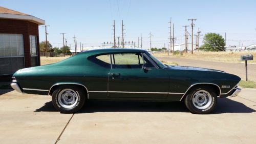 1968 chevrolet chevelle 2-door hardtop malibu 327 driver green automatic!!!!!!!!