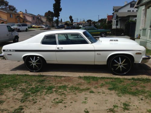 1974 chevrolet nova white,wicked fast,22.9&#034; rims 406 crate engine 7000 miles