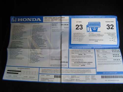 2007 Honda Civic SI Sedan Navigation Black 223K mi 100% original adult owned, US $6,890.00, image 19