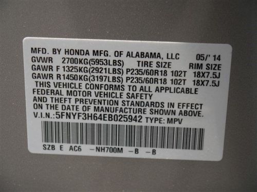 2014 Honda Pilot EX-L, US $37,600.00, image 11