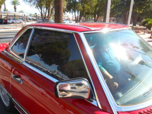 1988 Mercedes 560SL, Signal Red, Palomino, LOW MILES, Hardtop Convertible, image 5