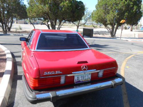 1988 Mercedes 560SL, Signal Red, Palomino, LOW MILES, Hardtop Convertible, image 6