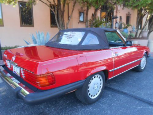 1988 Mercedes 560SL, Signal Red, Palomino, LOW MILES, Hardtop Convertible, image 10