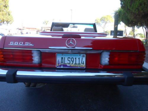 1988 Mercedes 560SL, Signal Red, Palomino, LOW MILES, Hardtop Convertible, image 12