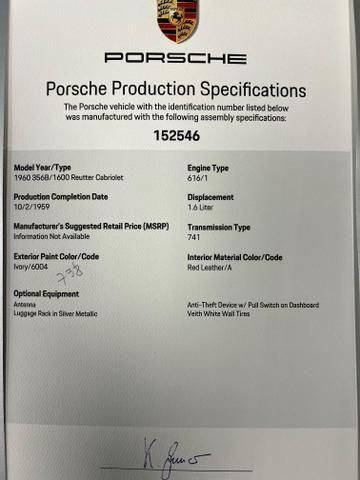 1960 Porsche 356 1600 Reutter Cabriolet, US $159,900.00, image 22