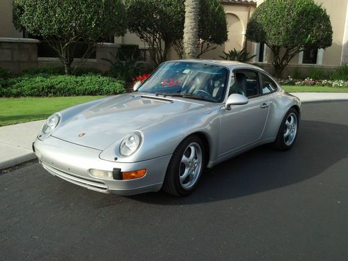 1997 993 carrera coupe 3.6 liter, arctic silver metallic, midnite blue interior