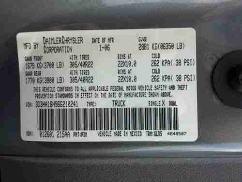 2006 Dodge Ram 1500 SRT-10 Pickup 8.3L ***LOW MILES***, US $35,000.00, image 20