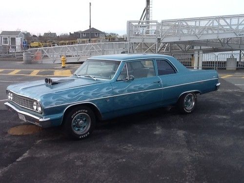 Ghost white flames that purr when you hit the gas - 64 chevelle - blue auto,