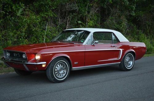 1968 ford mustang gt coupe, j code motor, auto, int decor group, nice rare car.