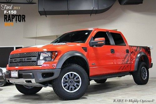 2011 ford f150 raptor svt 4x4 supercrew 6.2l molten orange sony snd &amp; navigation