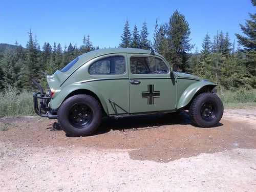 1964 vw baja bug-  olive drab military look!!  real head turner!  look!!!