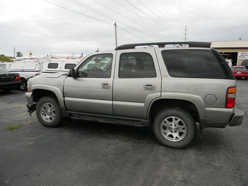 2003 chevy tahoe z71 4x4 5.3l v-8 leather interior sunroof salvage cheap