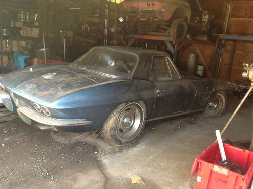 1964 corvette convertible project resto mod and 1966 coupe rear clip and chassis