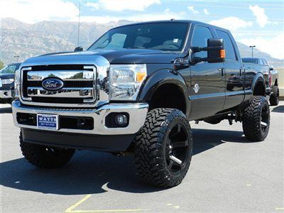 Ford crew cab powerstroke diesel 4x4 lariat custom new lift 22 wheels tires nav