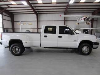 Crew cab dually lwb duramax diesel allison 1 owner white cloth extras clean rare