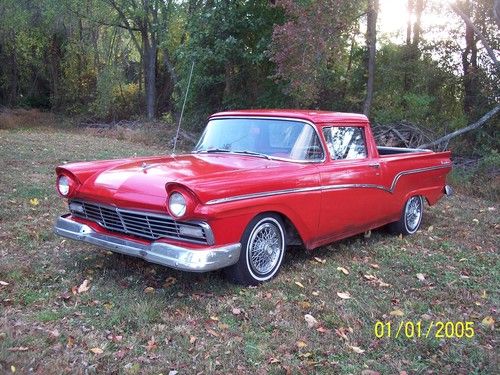 1957 ford ranchero red black interior