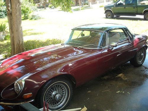 1974 jaguar e-type xk-e 11,286 miles, convertible w/hardtop, burgundy, pristine