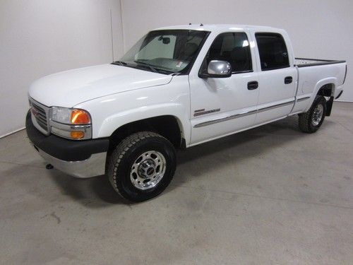 02 gmc sierra 2500 hd duramax diesel 4x4 auto crew short bed 2 owner co 80+ pics