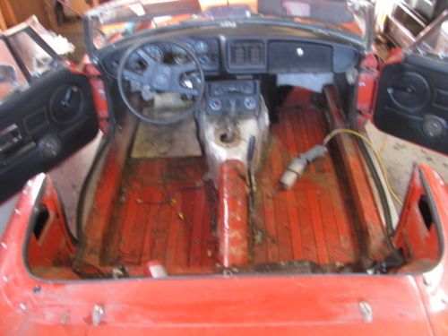 1977 MG MGB Flamenco red convertible Tourer, image 7