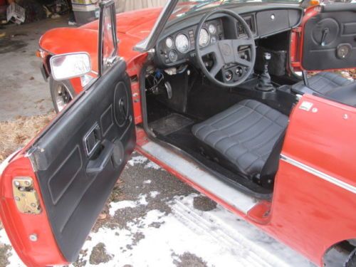 1977 MG MGB Flamenco red convertible Tourer, image 14