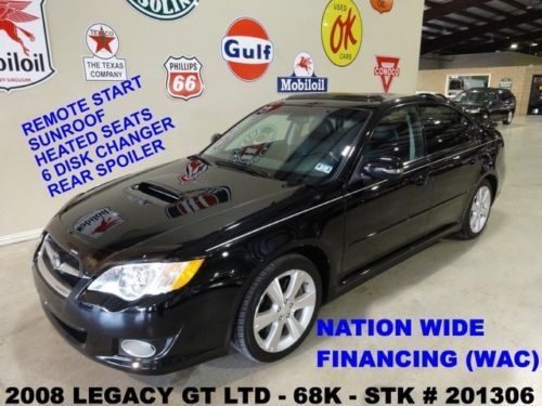 2008 legacy gt ltd awd,remote start,sunroof,htd lth,6 disk cd,68k,we finance!!