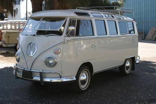 1967 volkswagen 21 window bus lotus white