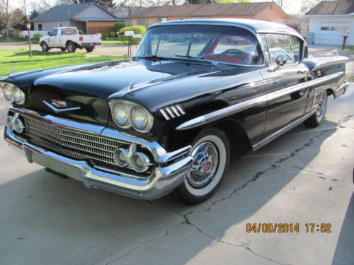 1958 chevy impala 2 door sport coupe original onyx black 348