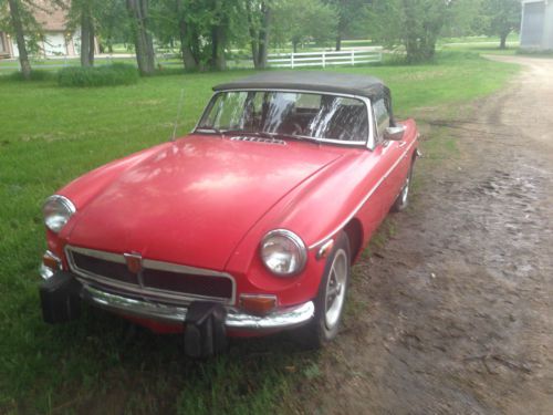 1974 red mg mgb convertible 52k miles runs very little rust