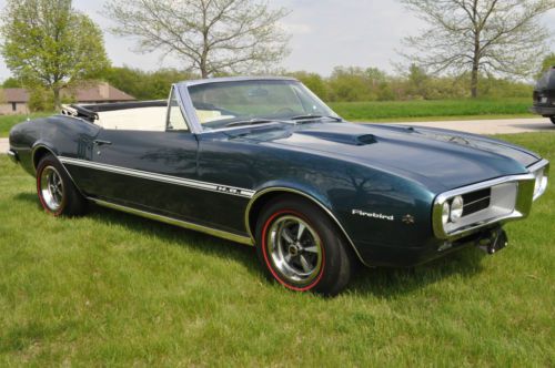 1967 pontiac firebird convertible 326 ho w/ factory air and california smog-rare