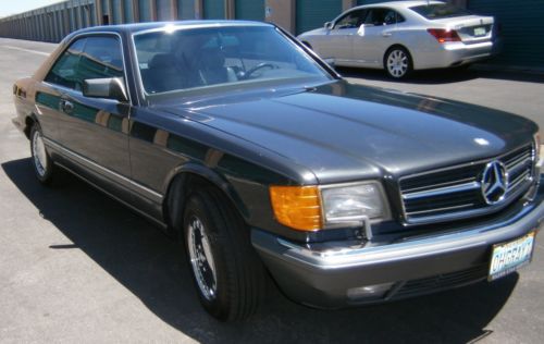 Super clean 1990 mercedes-benz 560 sec coupe, black pearl with gray interior
