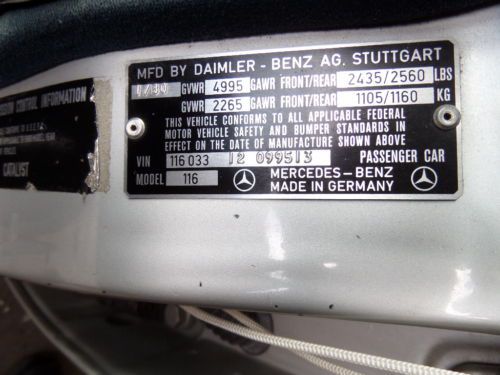 1980 Mercedes-Benz 450SEL Base Sedan 4-Door 4.5L SILVER, image 2