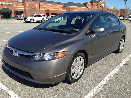 2007 honda civic lx sedan, gray on gray, 27k miles, automatic
