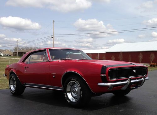 1967 rs/ss camaro! factory 4 p car! red on red! rare option car! ps,pb, 12 bolt!