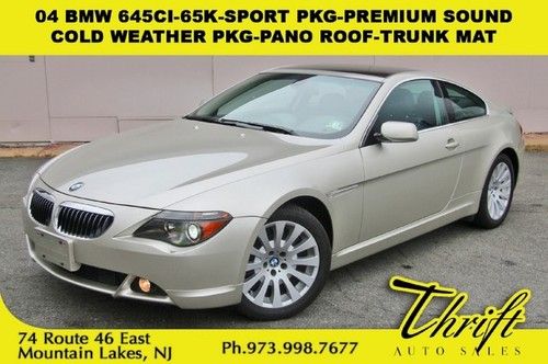 04 bmw 645ci-65k-sport pkg-premium sound-cold weather pkg-pano roof-trunk mat