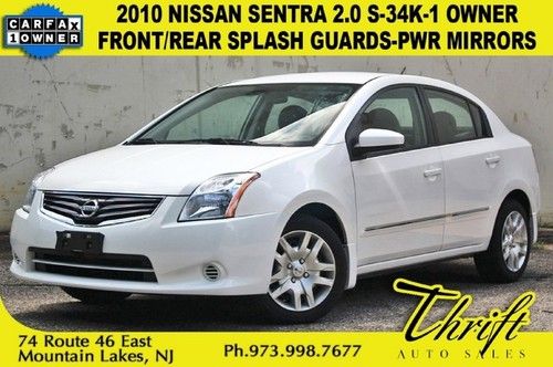 2010 nissan sentra 2.0 s-34k-1 owner-front/rear splash guards-pwr mirrors