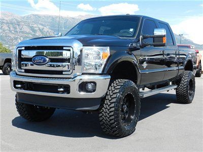 Ford crew cab lariat 4x4 powerstroke diesel custom new lift whels tires leather