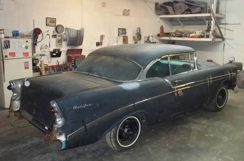 1956 chevy 2 door hardtop bel-air with complete stainless trim