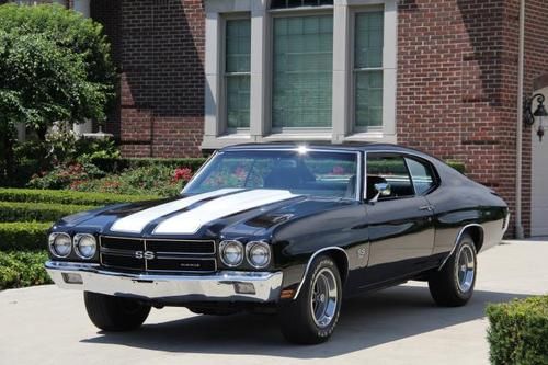 1970 chevelle true ss 396 4 speed black on black numbers matching restored wow