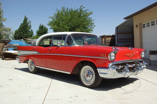 57 chevrolet belair sport sedan v8 auto pwr brakes, pwr steer