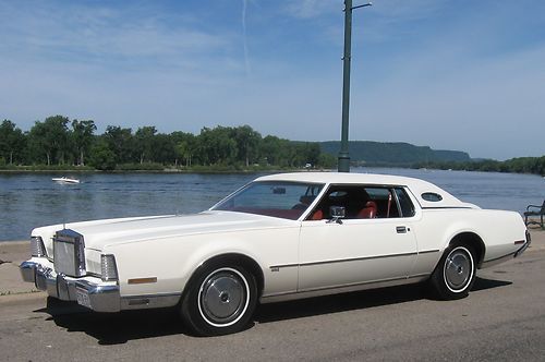 Lincoln 1973 mark iv 2 door coupe white with red interior