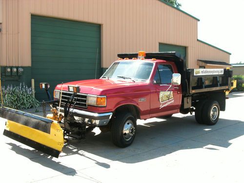 91 4x4 7.3 diesel central hyd dump plow and salter - runs strong - no reserve