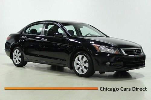 08 accord exl v6 i-vtec sedan heated leather moonroof auto rear spoiler blk-blk