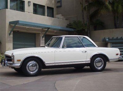 1969 mercedes benz 280 sl white classic excellent california car recent service!