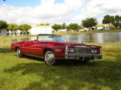 1975 cadillac el dorado convertable - red and red leather, 2 door