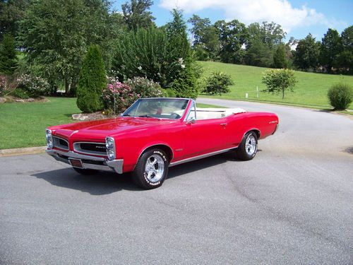 1966 pontiac lemans convertible- montero red- restored