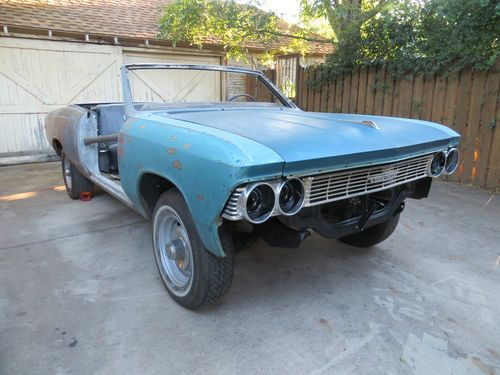 1966 CHEVROLET CHEVELLE MALIBU CONVERTIBLE NOT SS 64 65 67 68 69 70 PROJECT CAR, image 2