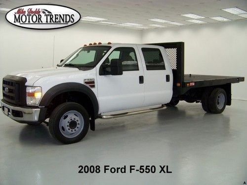 2008 ford f-550 crew cab turbo diesel 11 foot flat bed drw trailer brake 71k